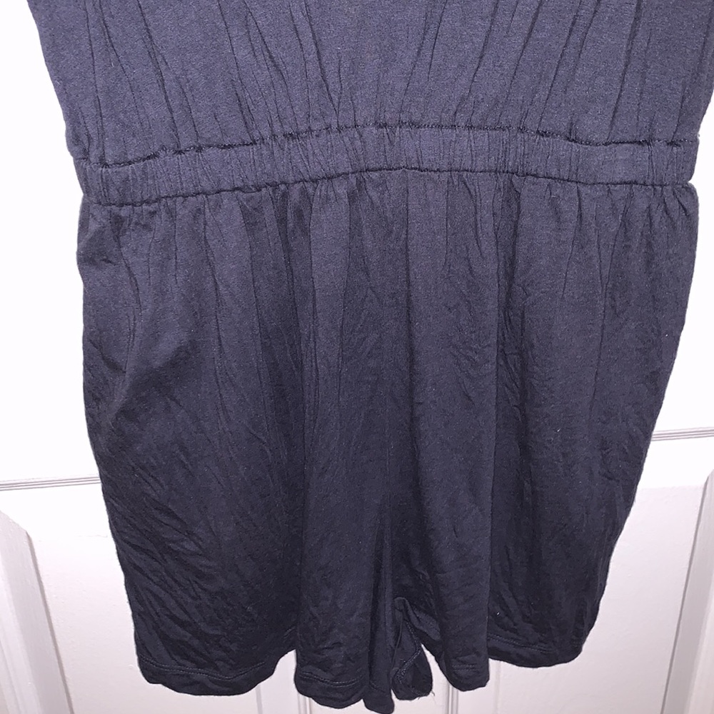French Connection Cotton Modal Silk Ruffle Romper - Picture 5 of 6